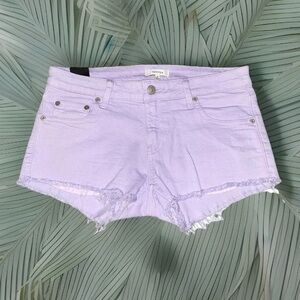 TALULA Purple Stretch Cotton Cut-Off Frayed Jean Shorts Size 29 - 30” Waist